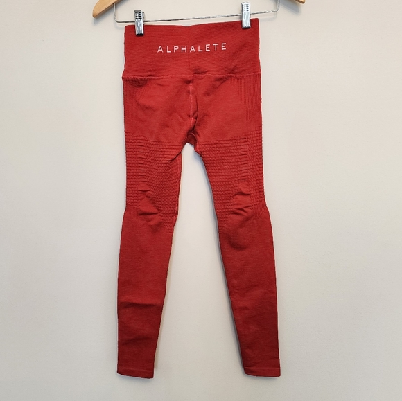 Lot of 3 Alphalete Halo Leggings - Turquoise, Red, Black - Small - Picture 4 of 10